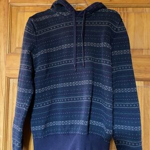 Navy Patterned Hoodie